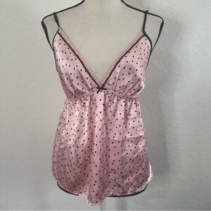 Gilligan & O’Malley Pink and Black Polka Dot Camisole
